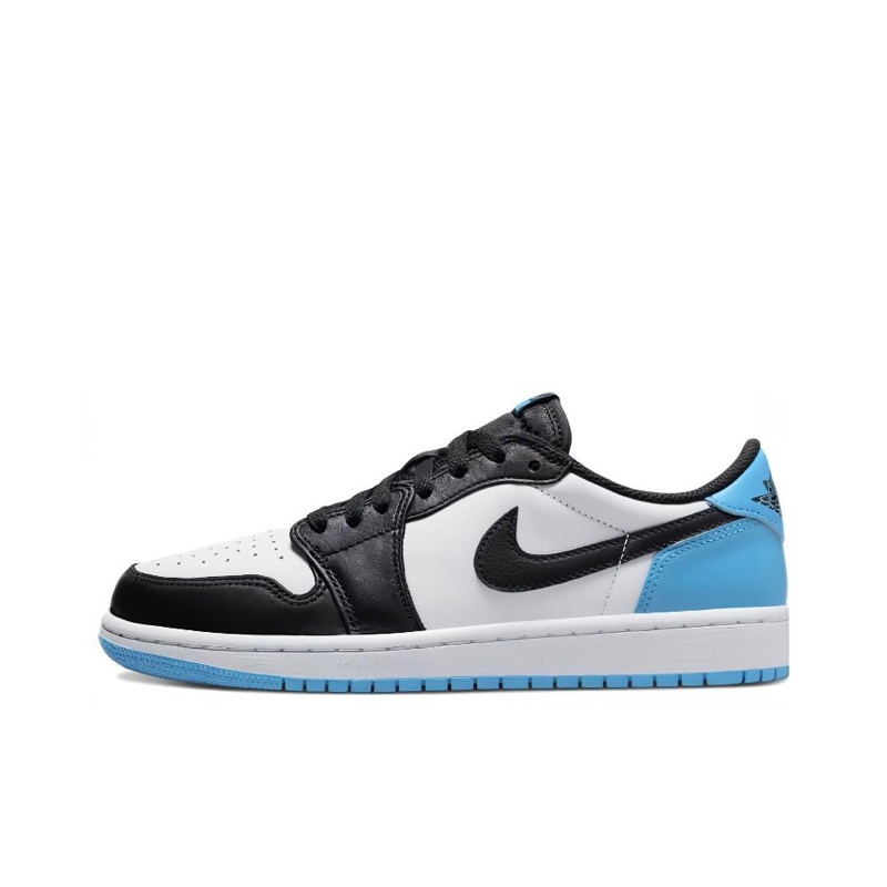 (พร้อมส่ง) รองเท้า Nike Air Jordan 1 Low OG Powder Blue Black Toe(UNC)  ของแท้100%