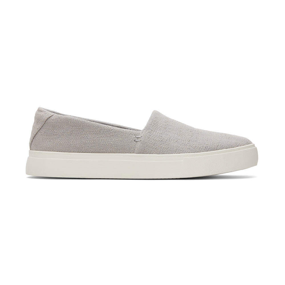 TOMS รองเท้าลำลองผู้หญิง สลิปออน รุ่น Valencia Champagne Glimmer Slub Canvas (CG) รองเท้าลิขสิทธิ์แท้