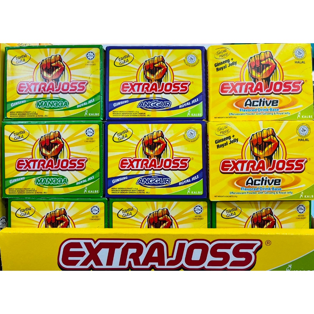 เอ็กซ์ตร้าจอส เครื่องดื่มผง ชูกำลัง 1 กล่อง มี 6 ซอง Extra joss