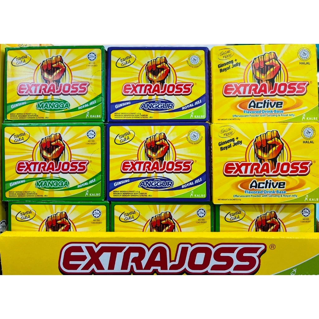 เอ็กซ์ตร้าจอส เครื่องดื่มผง ชูกำลัง 1 กล่อง มี 6 ซอง Extra joss