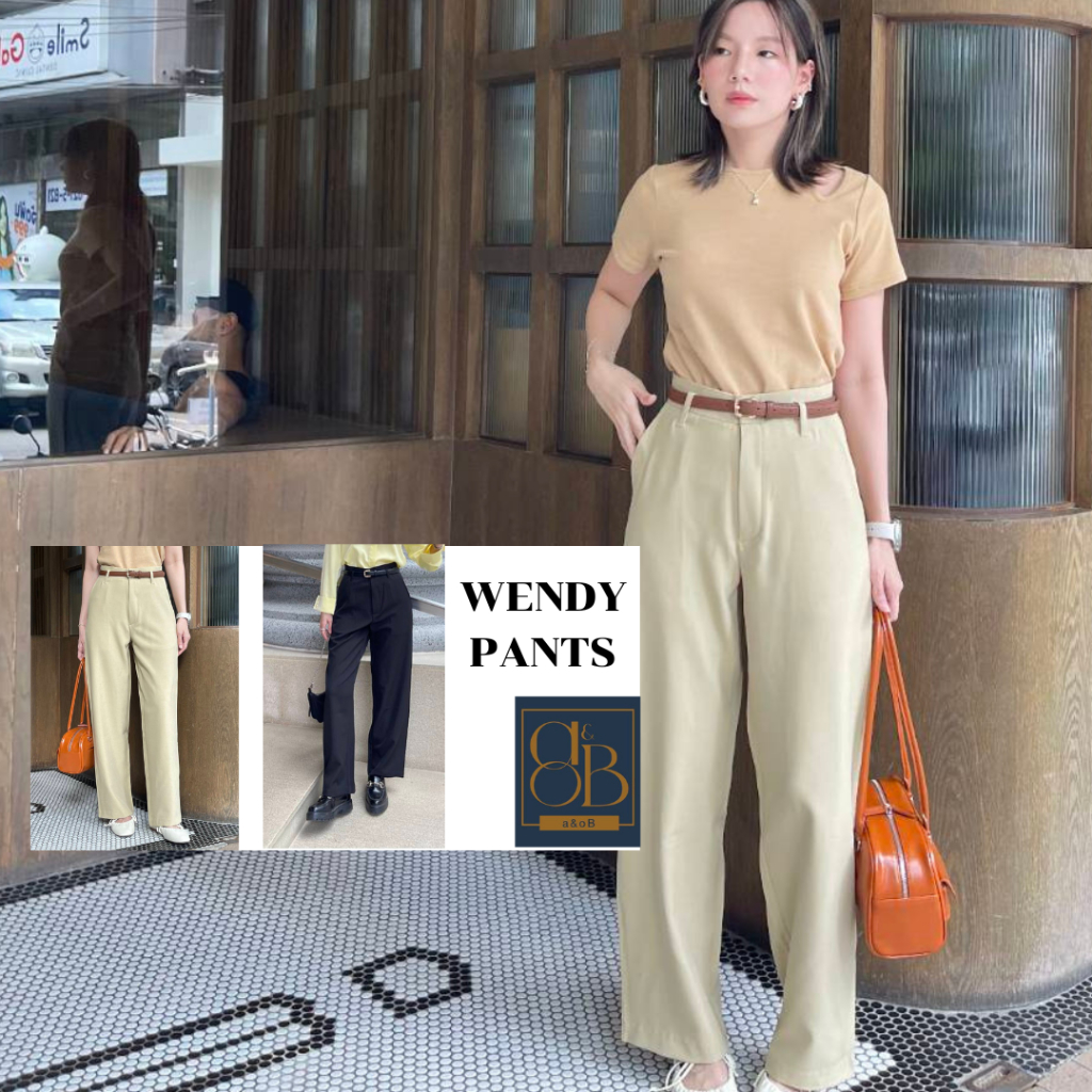 a&oB WENDY PANTS (BLACK& CREAM)