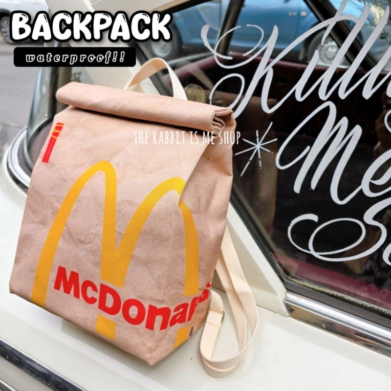 🎒เป้ Mcdonald kfc ทรงถุงพับ(กันน้ำ)ไซส์ใหญ่🎒10ใบขึ้นไปมีราคาส่ง(Made in Thailand)