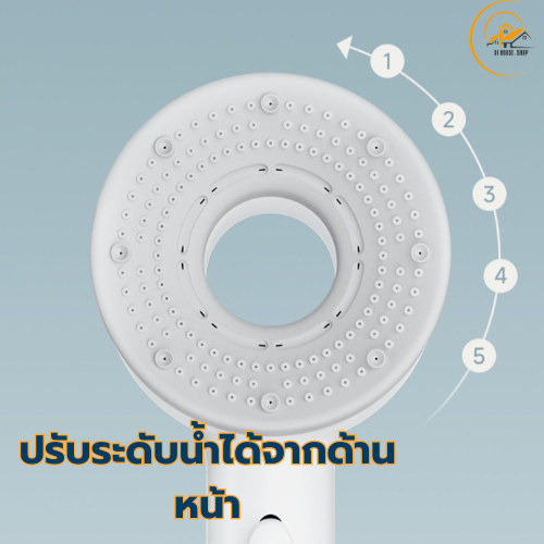 🔥KOKOGO🔥ฝักบัวแรงดันสูง 5ระดับ ฝักบัว อาบนํ้า สีดำ ไม่มีสนิม น้ำแรงและนุ่ม ชุดฝักบัว 4 in 1 พร้อมส่ง - รูปที่ 4