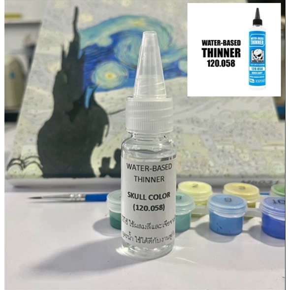 ทินเนอร์ผสมสีอะคริลิค กรณีสีหนืด ปริมาณ20ml ใช้ได้ดีกับงานระบายสีตามตัวเลข DIY น้ำยาผสมสีอะคริลิค