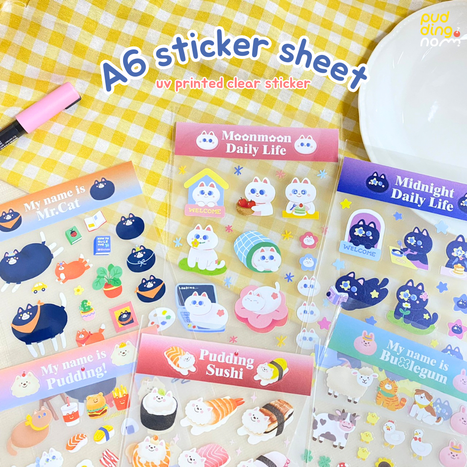 🌈A6 Stickers (Clear BG)🌈 สติกเกอร์ไดคัทขนาด A6