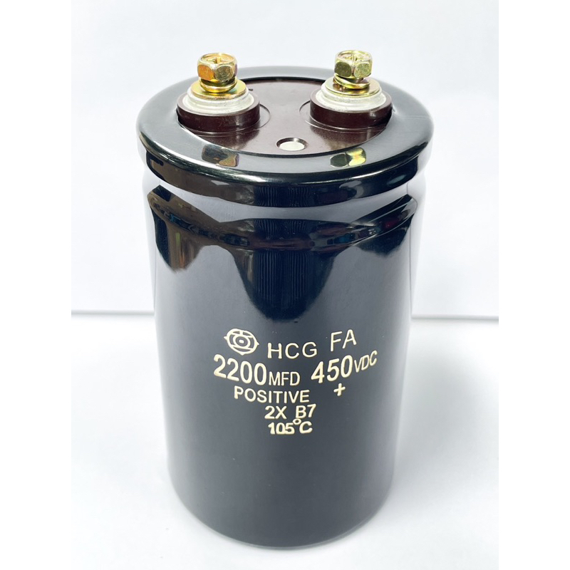 (แพ็ค1ตัว) C 2200UF 450VDC แบบขันสกรู ทนร้อนสูง 105C ขนาด 65x105mm ยี่ห้อ Hitachi วัดค่าก่อนส่งทุกตัว Capacitor 2200UF