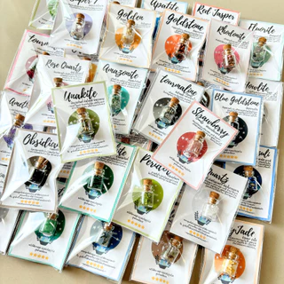 หินมงคล หินนําโชค ขวดจิ๋ว อัญมณี ในขวด Size S - เซต 37 ขวด - เสริมดวง เสริมโชคลาภ
