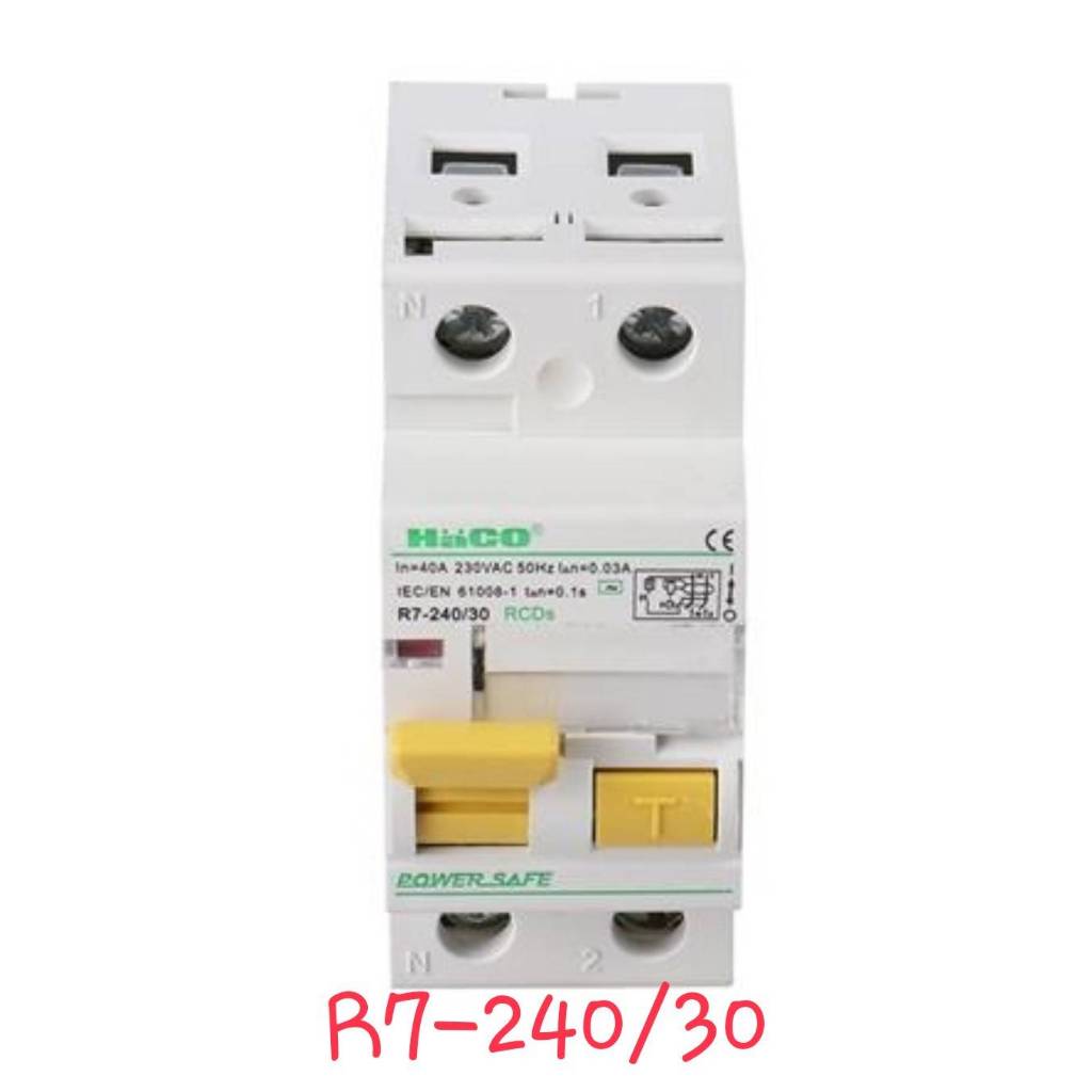 อุปกรณ์ป้องกันไฟรั่ว-ไฟดูด HACO รุ่น R7-240/30,R7-263/30,R7-280/30,R7-2100/30 สีขาว