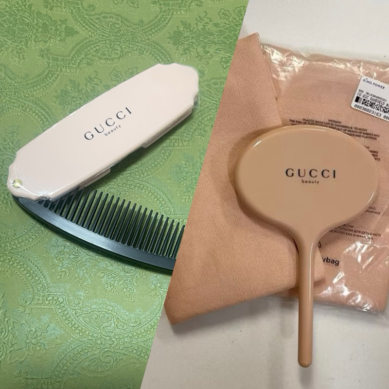กระจก Gucci + กระเป๋าผ้า, หวี แท้ 100% ป้ายคิงเพาเวอร์ สินค้าพรีเมียม