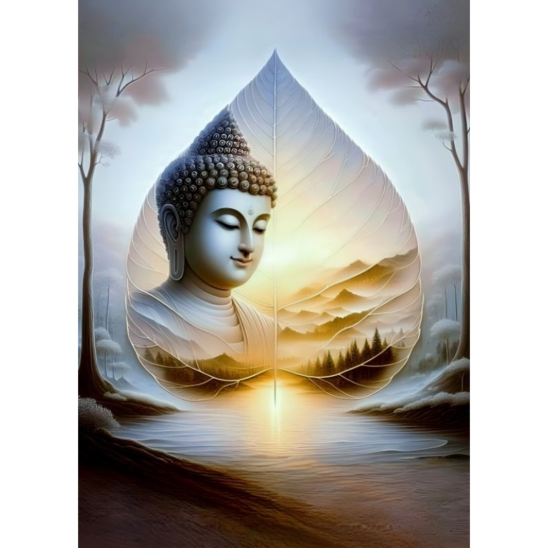 รูปโปสเตอร์ พระพุทธเจ้า ไม่มีกรอบ ติดผนัง ภาพมงคล เสริมฮวงจุ้ย ตกแต่งบ้าน ขนาด A3