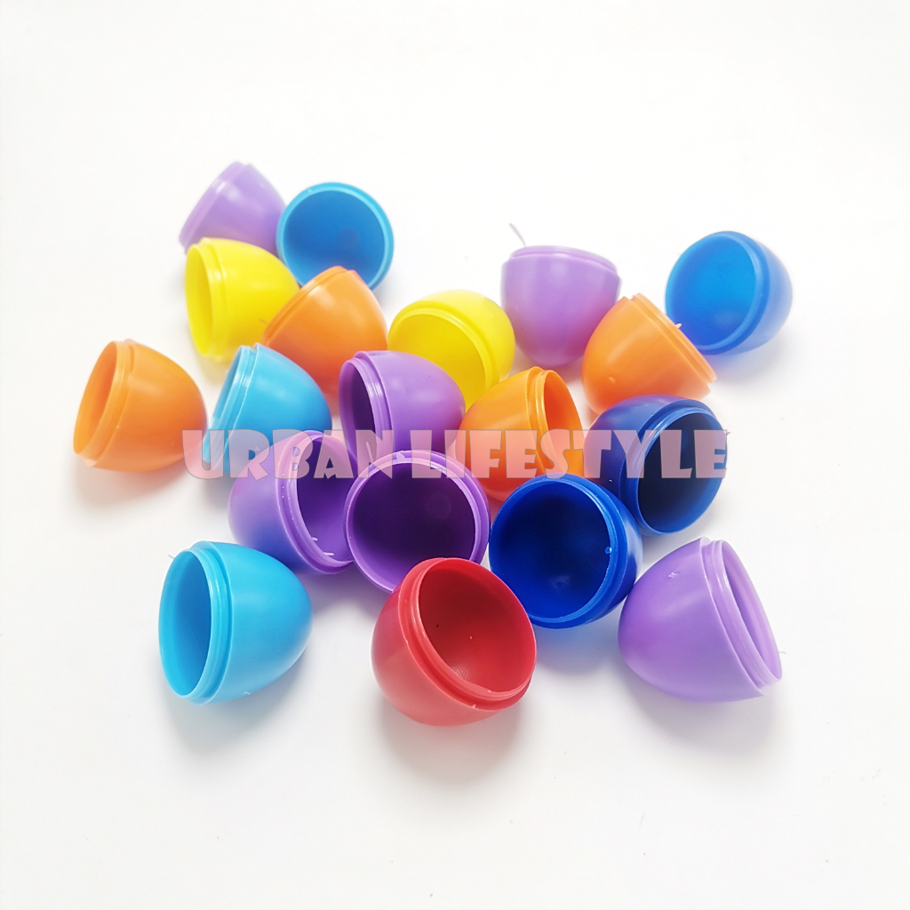 ไข่พลาสติก ไข่จับฉลากลูกเล็ก ไข่กาชาด ไข่สอยดาวงานวัด ของเล่นโบราณ ลูกเล็ก สีสดใส / สีทอง 10 / 50 ลูก ขนาด 3 x 4 cm