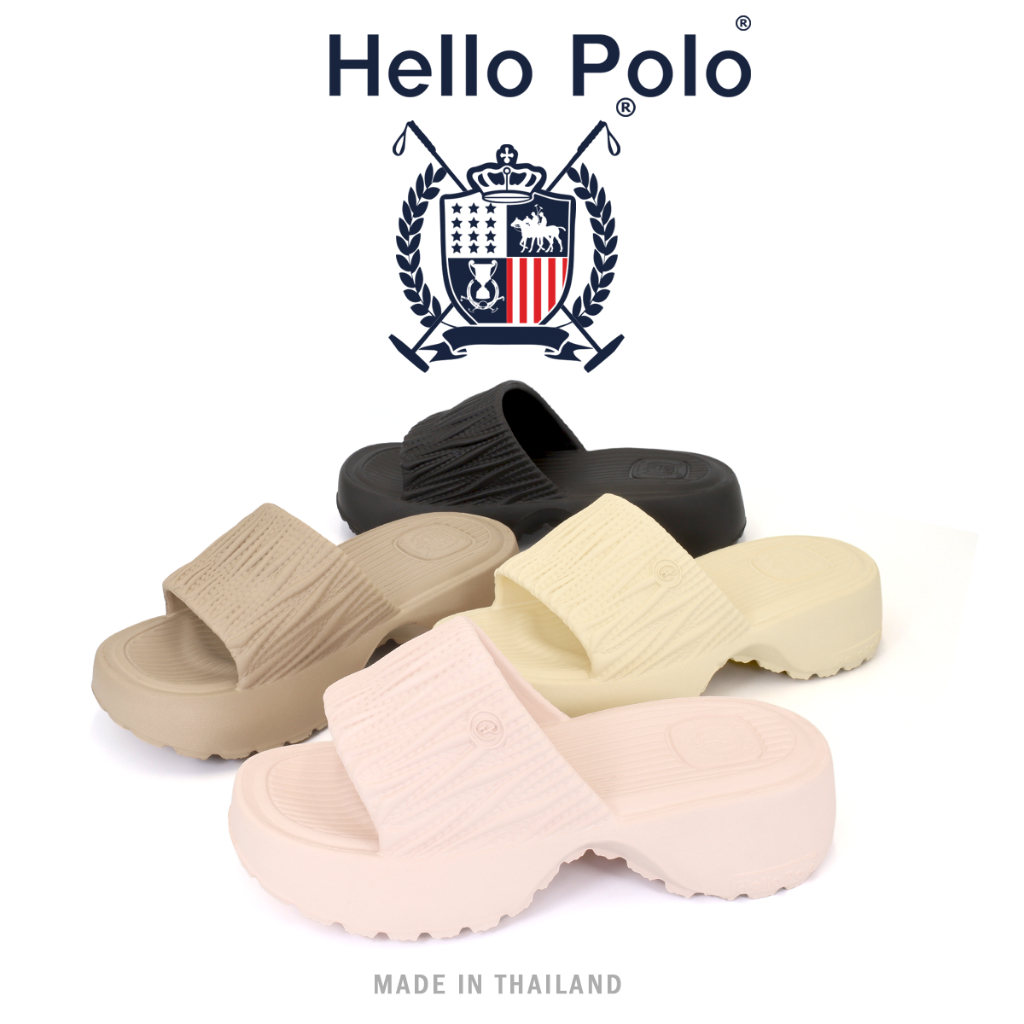 Hello Polo รองเท้าแบบสวม รองเท้าส้นสูงผู้หญิง พื้นนุ่มมาก กันลื่น ทนต่อการสึกหรอ สไตล์ทันสมัย ดีไซน์เพรียว ลำลอง HP8040