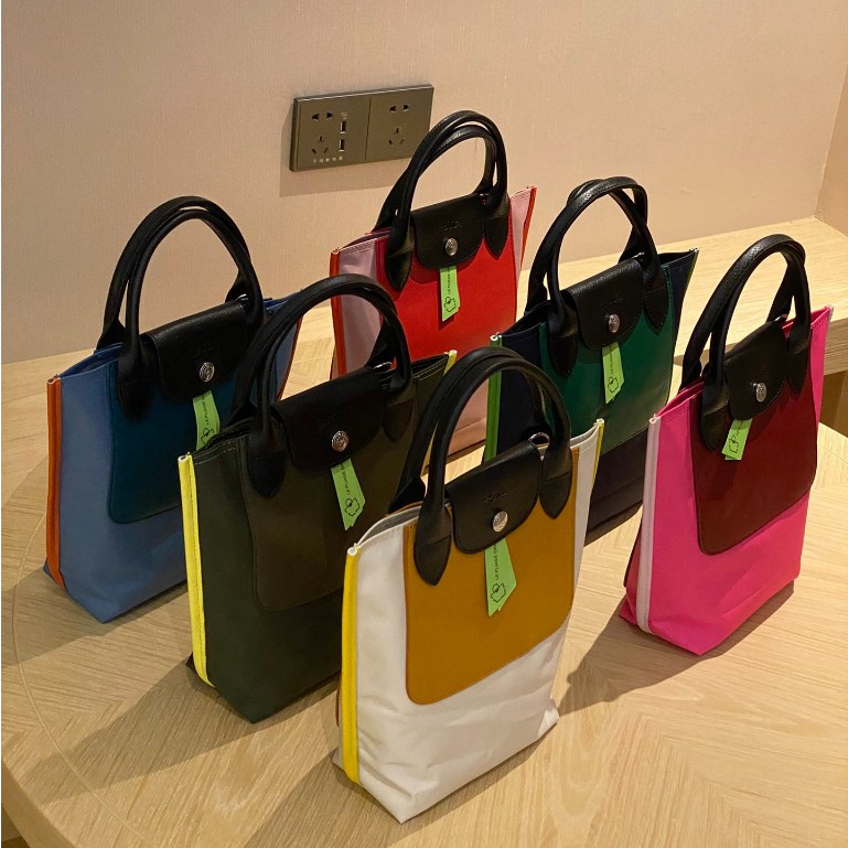 Longchamp กระเป๋าโท้ทหูหิ้วไนลอนกันน้ำและหนังสะพายข้าง REPLAY3.0 ใหม่