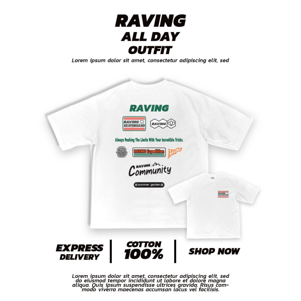 เสื้อยืด Oversize (Graphic Raving Community)