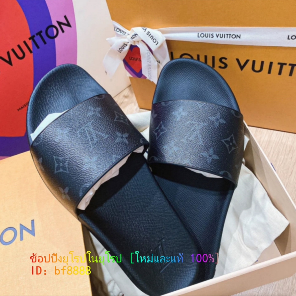 Louis Vuitton รองเท้าแตะผู้ชาย LV black/presbyopia classic