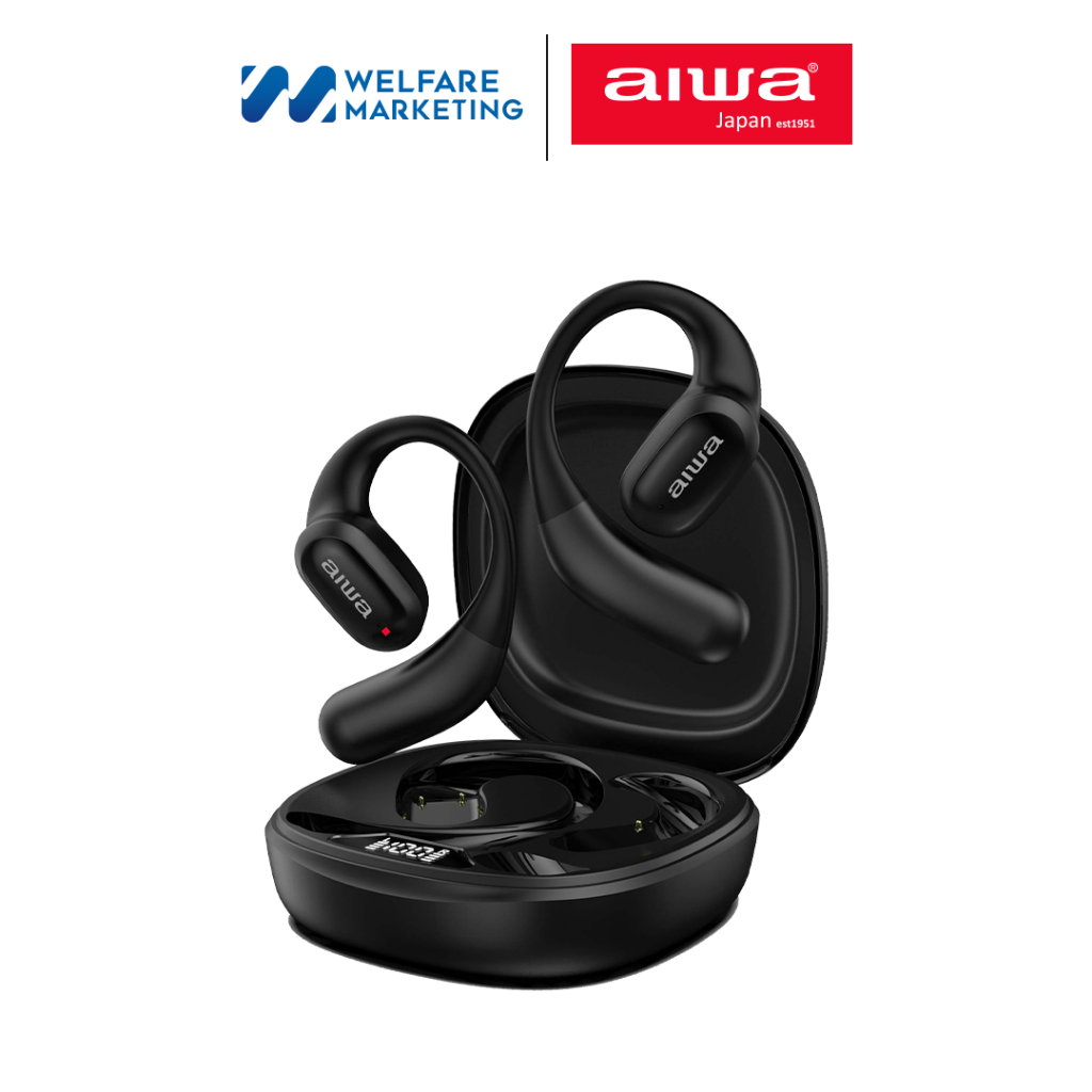 AIWA AT-H10 AERO TWS Bluetooth Earphones หูฟังไร้สายแบบโอเวอร์เอียร์ กันน้ำระดับ IPX4 Low Latency (ENC)