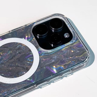 [i17]พร้อมส่ง🧊 T5S192 เคสน้ำแข็งกากเพชรชาร์จไร้สาย Rainbow Glitter Ice เคสแม่เหล็ก ✨เคสไอโฟน for iphone11-17air,17Promax