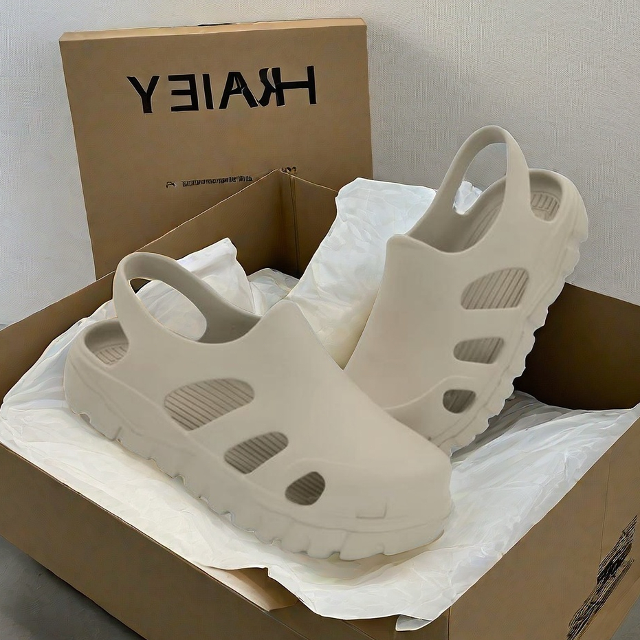 TIKP รองเท้านุ่ม พื้นหนา EVA กันน้ำ รองเท้าแตะ ป้องกันแสงแดดที่ระบายอากาศได้