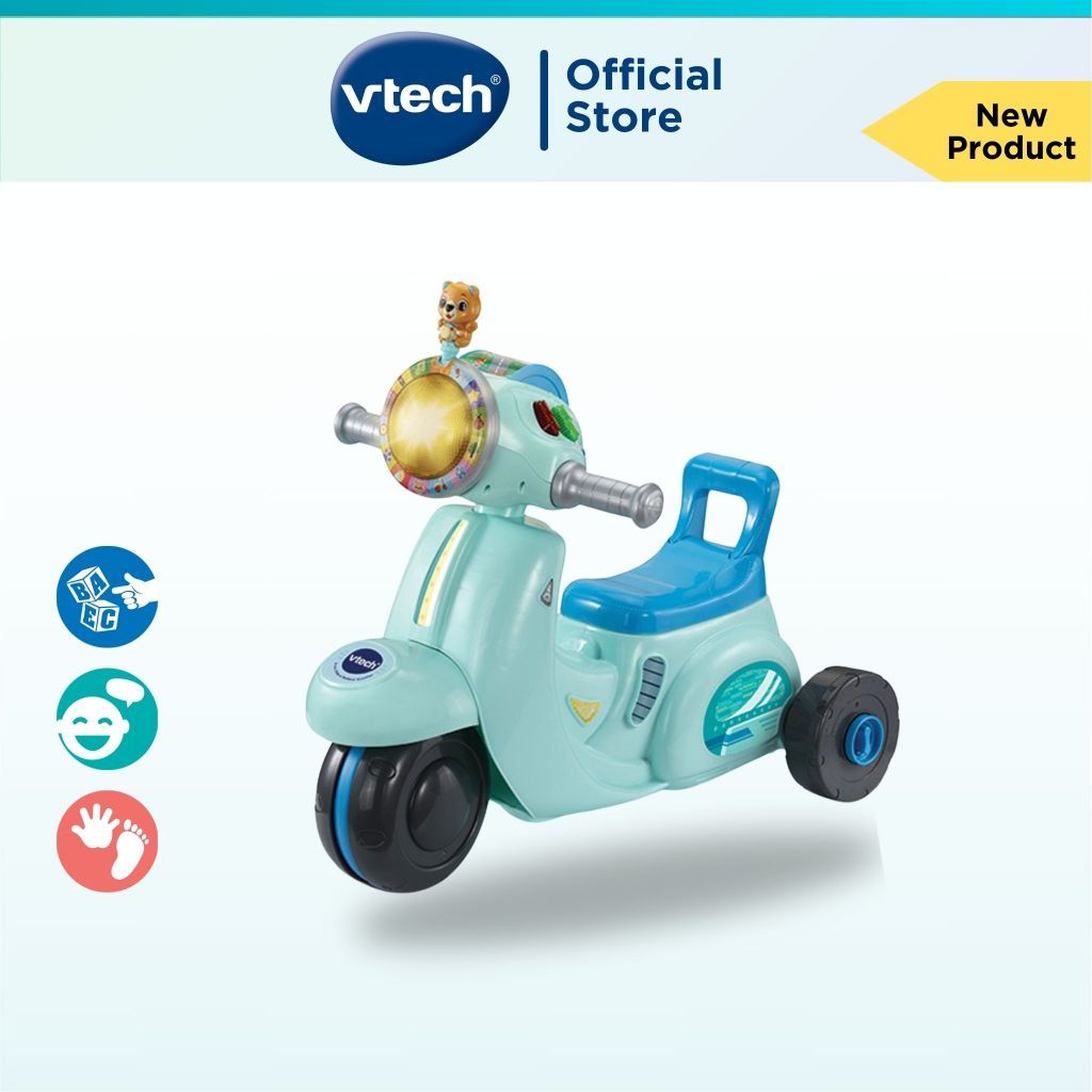 VTech 2-IN-1 Ride & Balance Scooter (Blue) Ride On Motorbike Scooter Toys Kids 1-3 Years Boys Girls