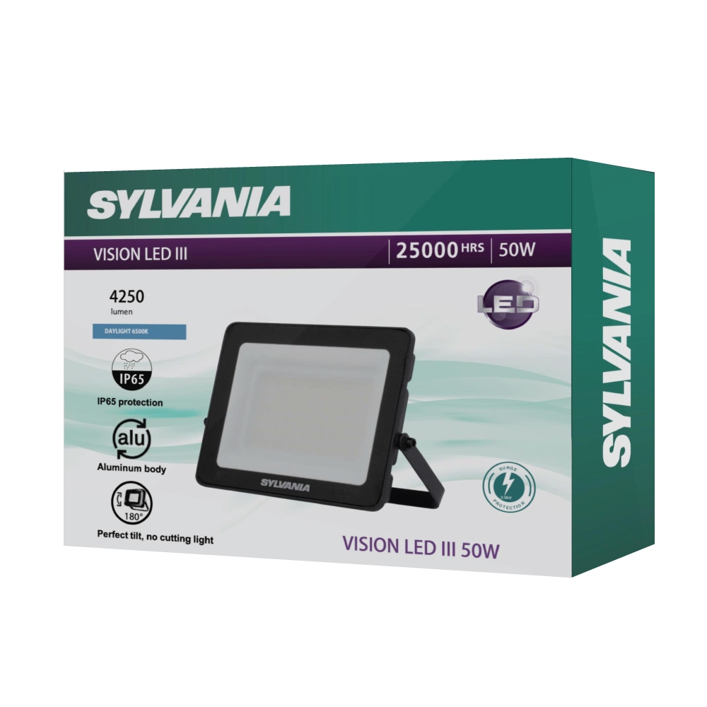 [สินค้าใหม่] SYLVANIA LED Floodlight โคมฟลัดไลท์แอลอีดี โคมสปอร์ตไลท์ VISION LED III 50W-6500K เดย์ไลท์
