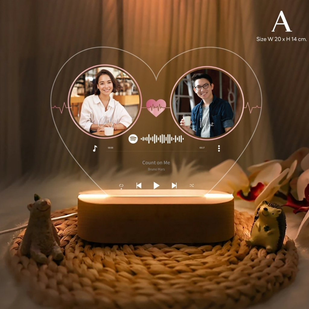 Happylife Love Collection 2024 โคมไฟอะคริลิคสกรีนรูป ใส่ข้อความได้ ของขวัญวันเกิด วันครบรอบ และตามเทศกาลโอกาสต่างๆ
