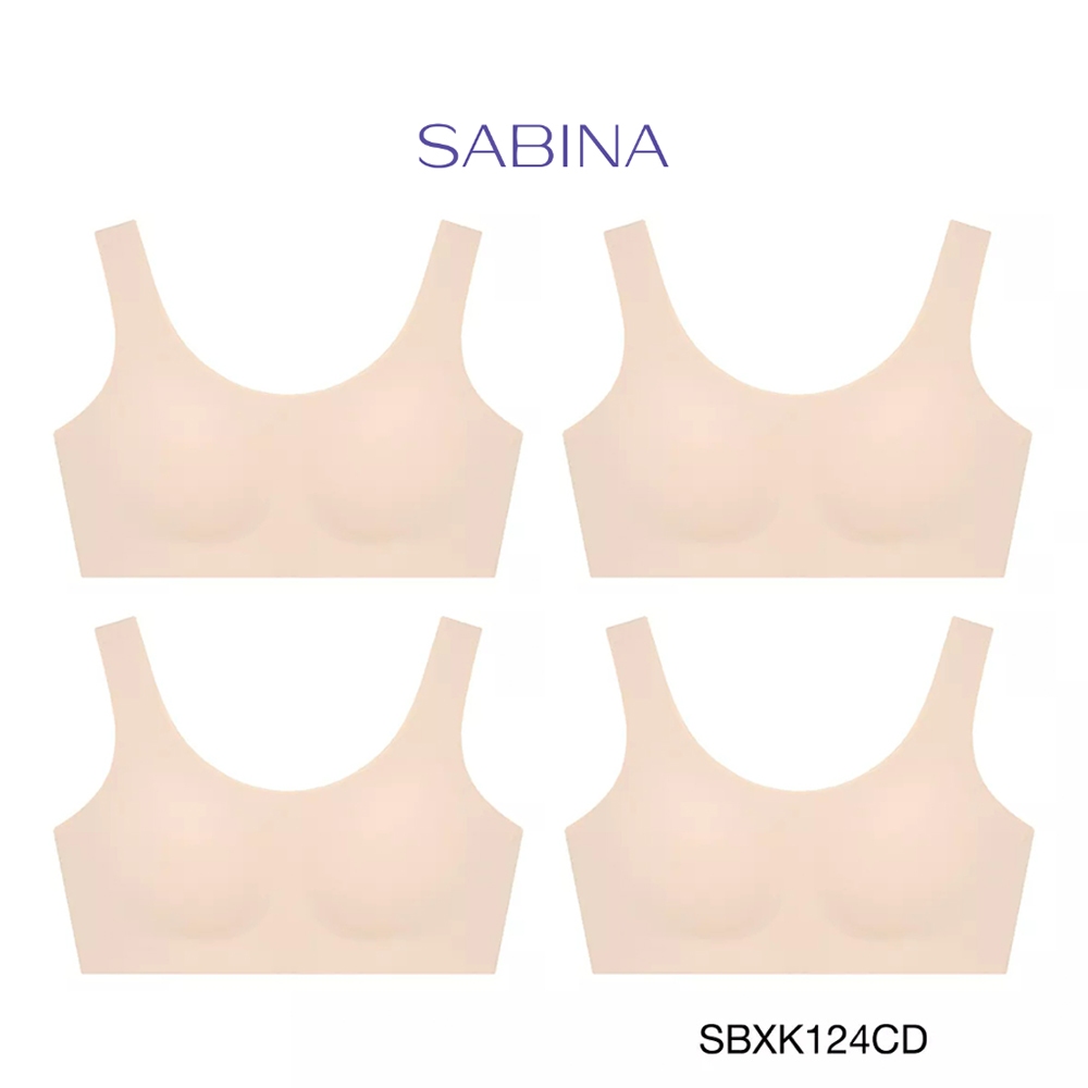 Sabina เสื้อชั้นใน (Set 4 ชิ้น) Seamless Fit รุ่น Soft Collection รหัส SBXK124CD สีเนื้อเข้ม