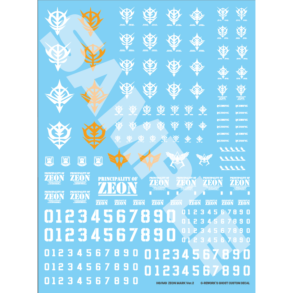 พร้อมส่ง G-REWORK CUSTOM DECAL TEAM MARK [HG][MG] ZEON MARK 02