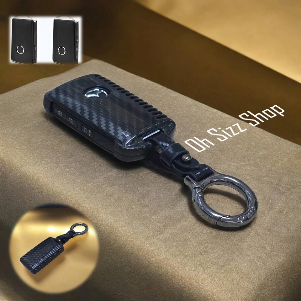 เคสรีโมทรถ Mazda ปุ่มข้าง 2024  คาร์บอนไฟเบอร์แท้ T-Carbon Air Vent Design (Top Product ; Carbon Fiber Key Case)  Key Se thumbnail 4
