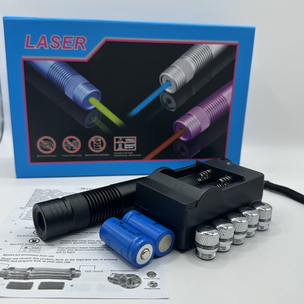 B008เลเซอร์พกพา เลเซอร์น้ำเงินแรงสูงเลเซอร์ฟ้า50000mWเป็นลำแสงชัดๆๆbluelaser