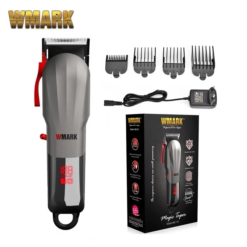 Wmark รุ่น NG115 ปัตตาเลี่ยนตัดผมไร้สาย มีจอบอกแบต มอเตอร์ 7000รอบ (ฟันคมพร้อมใช้งานทันที)