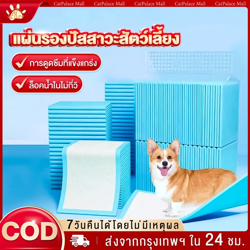 แผ่นรองฉี่ แผ่นรองฉี่สัตว์เลี้ยง แผ่นรองฉี่สุนัขแบบหนา ช่วยฝึกขับถ่าย ซึมซับได้ดี ต่อต้านแบคทีเรีย กักเก็บกลิ่น