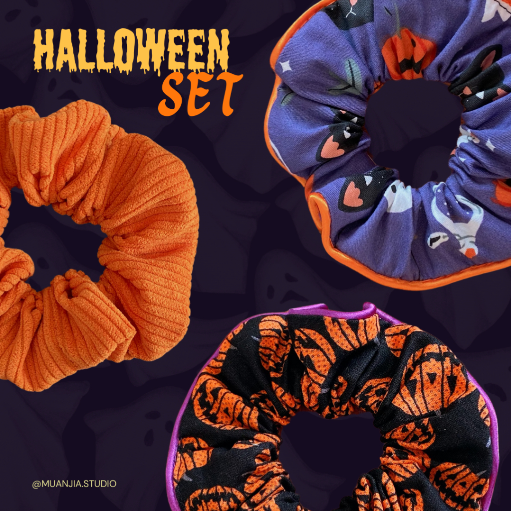 HALLOWEEN SCRUNCHIES set | ยางมัดผม ยางรัดผม ฮาโลวีน ม่วนใจ๋สตูดิโอ | muanjia.studio