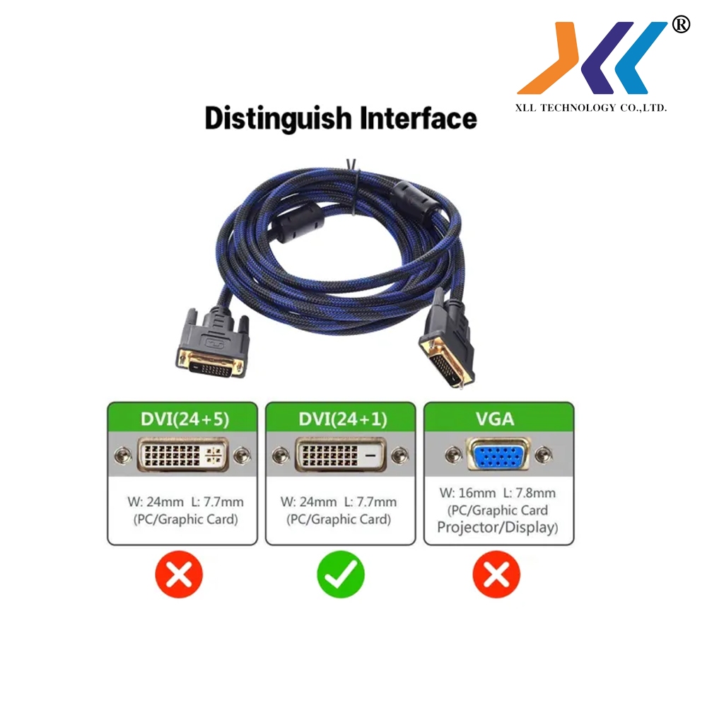 สาย DVI 24+1 ผู้ to DVI 24+1 ผู้ สายต่อจอมอนิเตอร์ สายส่งสัญญาณ ความยาว 1.8 / 5 เมตร