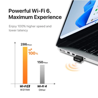 Tenda W311MI AX300 WiFi6 รับสัญญาณ Wi-fi Card USB wifi Adapter สําหรับ PC แล็ปท็อป 2.4Ghz