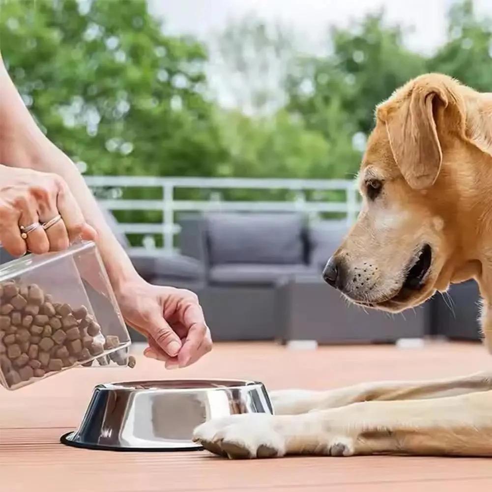 ชามอาหารสัตว์เลี้ยงแสดงตนเลส กันการลี่นไถล ขนาด 22cm/26cm/30cm Stainless Steel Dog Bowl with Rubber Base รูปที่ 3