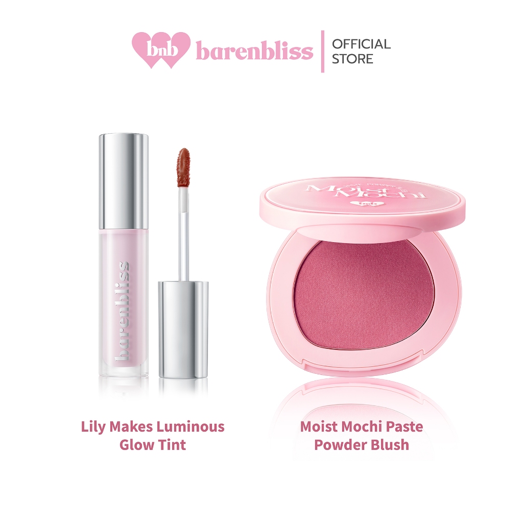 bnb barenbliss [Set] Lily Makes Luminous Glow Tint + Moist Mochi Paste Powder Blush