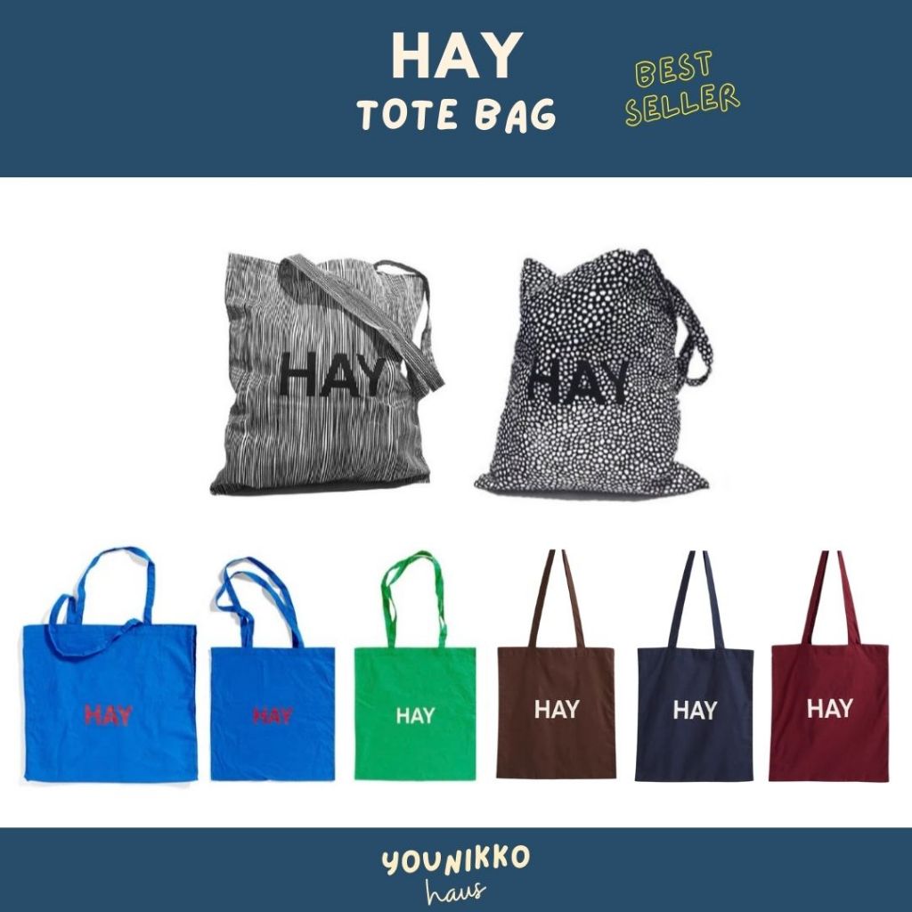 (พร้อมส่ง_ส่งด่วนได้) Hay Tote Bag รวมลายยอดฮิต ของแท้