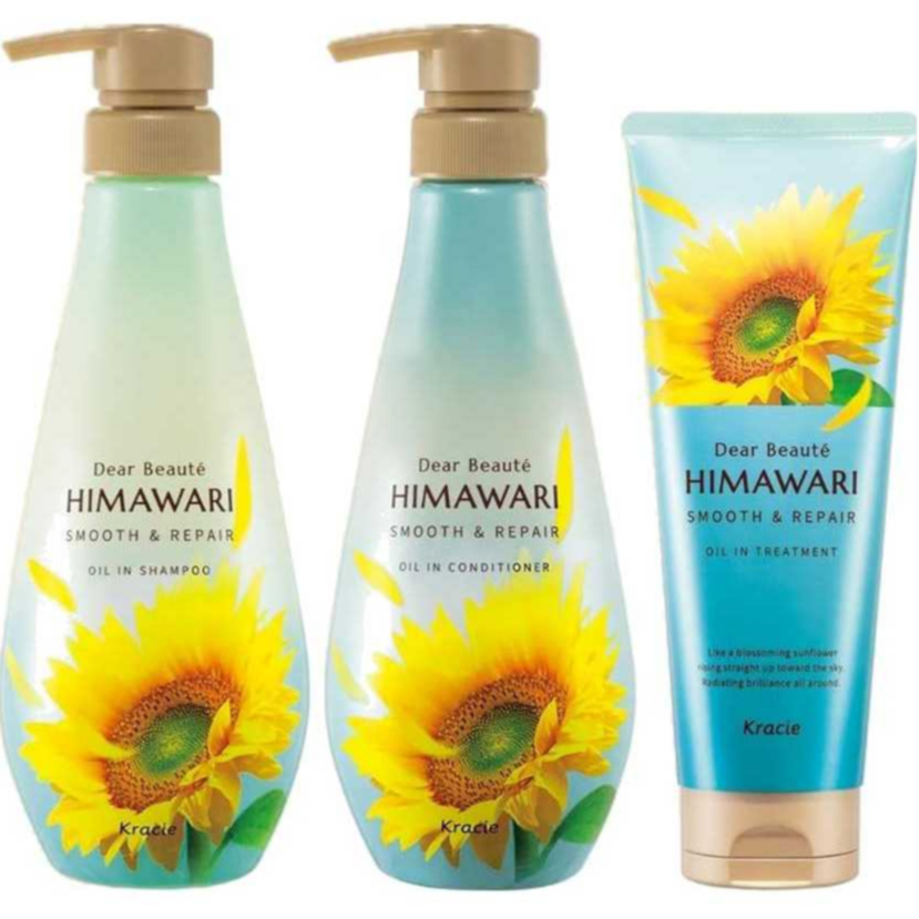 Kracie Dear beauté HIMAWARI SMOOTH＆REPAIR OIL IN SHAMPOO&CONDITIONER  ทำให้เส้นผมมีความชุ่มชื่นและเร