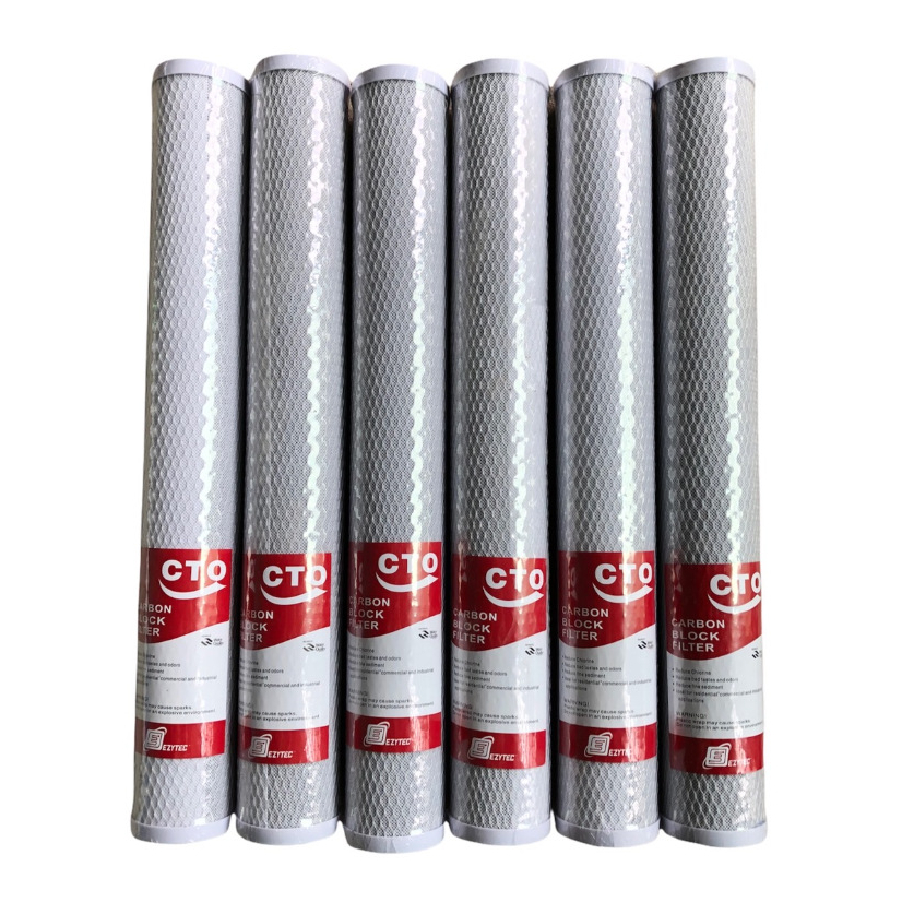 ไส้กรองน้ำ คาร์บอน บล็อค Carbon Block (CTO) 20x2.5 นิ้ว จำนวน 6 แท่ง