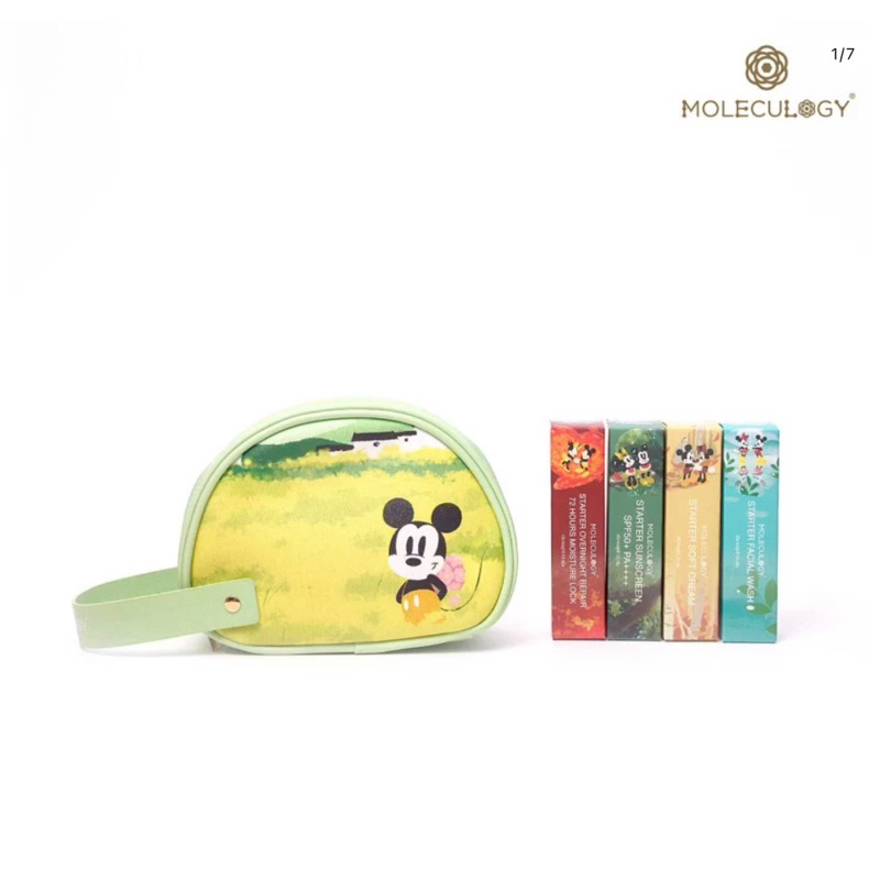 🚚ส่งฟรี|แถมการ์ด🚚 Moleculogy Travel Skincare Bag Set 🧳❤️ (Mickey & Minnie Collection) by Diamond Gra