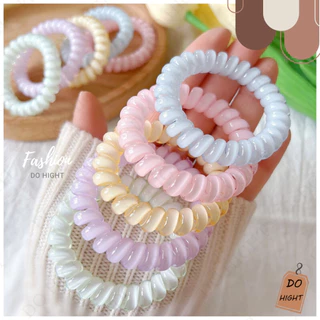 พร้อมส่ง⚡ มีเก็บเงินปลายทาง💸 ยางรัดผมแบบเกลียว สไตล์เกาหลีมี 5 สีให้เลือก (ราคาต่อ 1 เส้น) : Do hight
