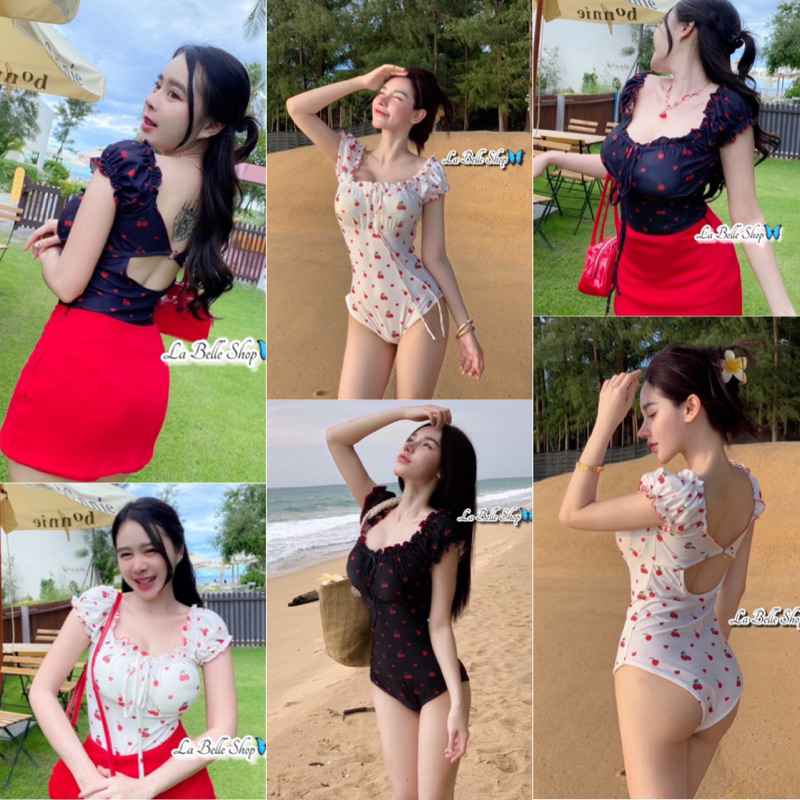 ShopBypuy บอดี้สูทแขนตุ๊กตาโชว์หลังลายเชอร์รี่