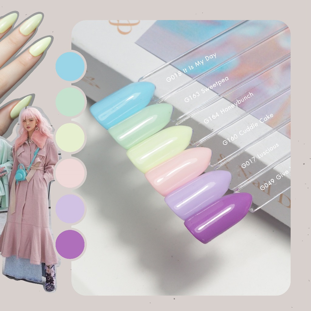 สีเจลทาเล็บเจล Pick Me Up (Pastel Perfection) G049, G017, G160, G164, G163, G018