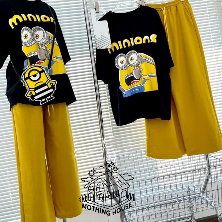 New! ชุดเซ็ท 2ชิ้น ลายมินเนี่ยน กางเกงขายาว