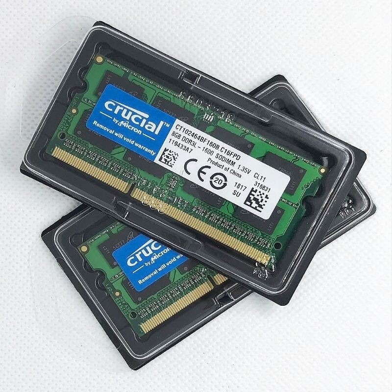 【การจัดส่งที่รวดเร็ว】Crucial หน่วยความจำแล็ปท็อป 4GB 8GB DDR3 DDR3L 1333MHz 1600Mhz 1.5V 1.35V SODIMM RAM