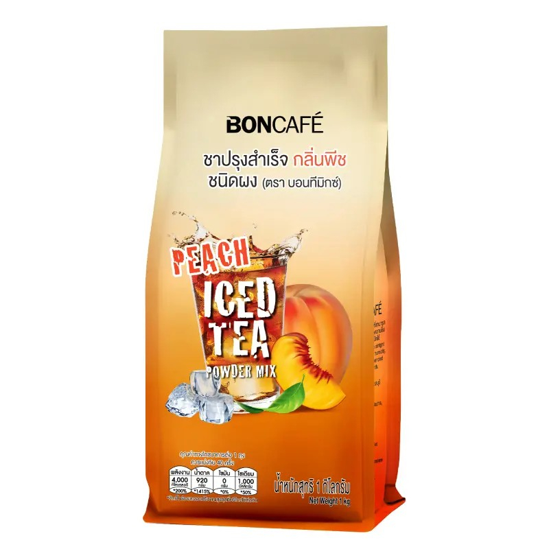 (กลิ่นพีช) bon cafe บอนทีมิกซ์ ชาผง กลิ่นพีช 1 กิโลกรัม