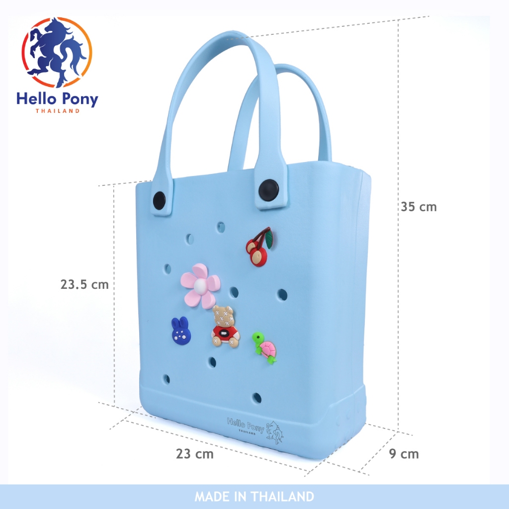 Hello Pony กระเป๋าถือ EVA กระเป๋าชายหาด เหมาะสำหรับทุกโอกาส แฟชั่น สินค้าผลิตจากไทย แฟชั่น รุ่น BM4002 ขนาด 23.5 x 23