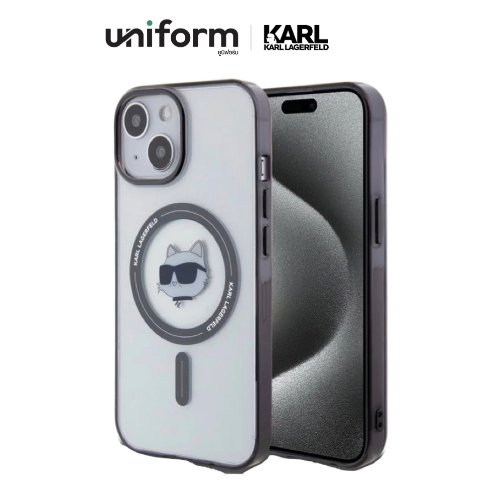 เคสมือถือ KARL Choupette Head Mag Case for iP 15/15 Pro - Transparent