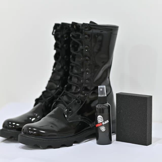 น้ำยาบำรุงหนังรองเท้า Combat Black เคลือบเงา เเถมฟรี!! ฟองน้ำ