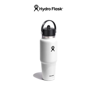 HYDRO FLASK กระติกน้ำ WIDE MOUTH TRAVEL BOTTLE WITH FLEX STRAW CAP 32 OZ กระติกน้ำสูญญากาศ เก็บอุณหภูมิความร้อนความเย็น